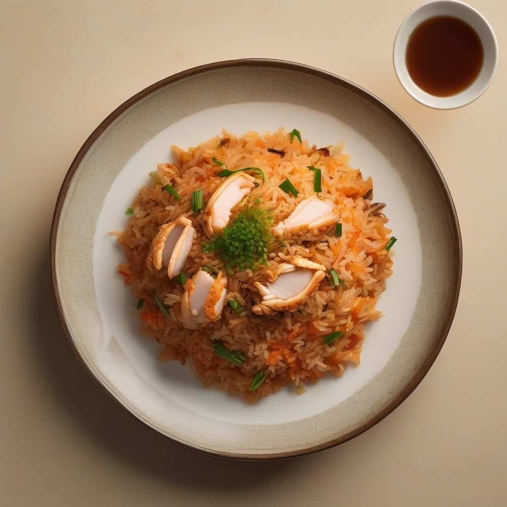 Kimchi Fried Rice with Chicken
